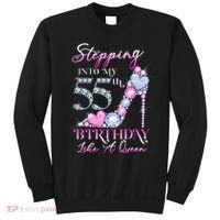 Stepping Into My 55th  Birthday Like A Queen Sweatshirt thumb 0