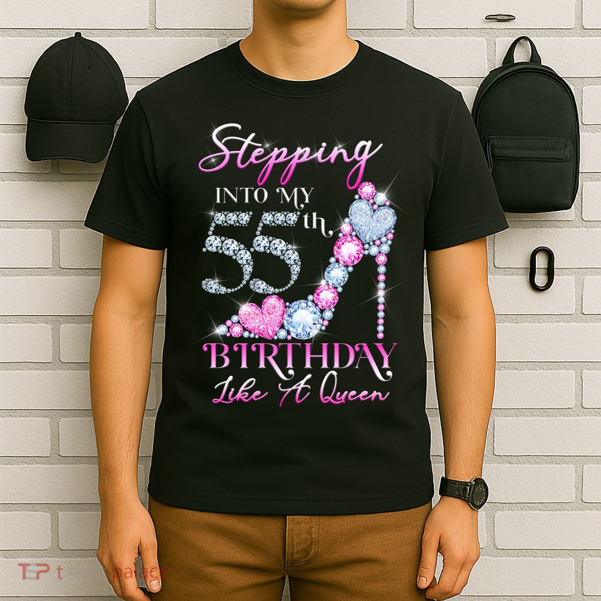 Stepping Into My 55th  Birthday Like A Queen T-Shirt