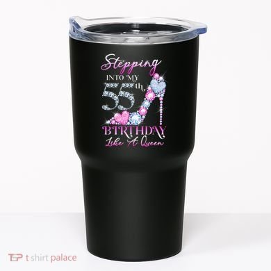 Stepping Into My 55th  Birthday Like A Queen Tumbler