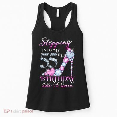 Stepping Into My 55th  Birthday Like A Queen Women's Tank Top