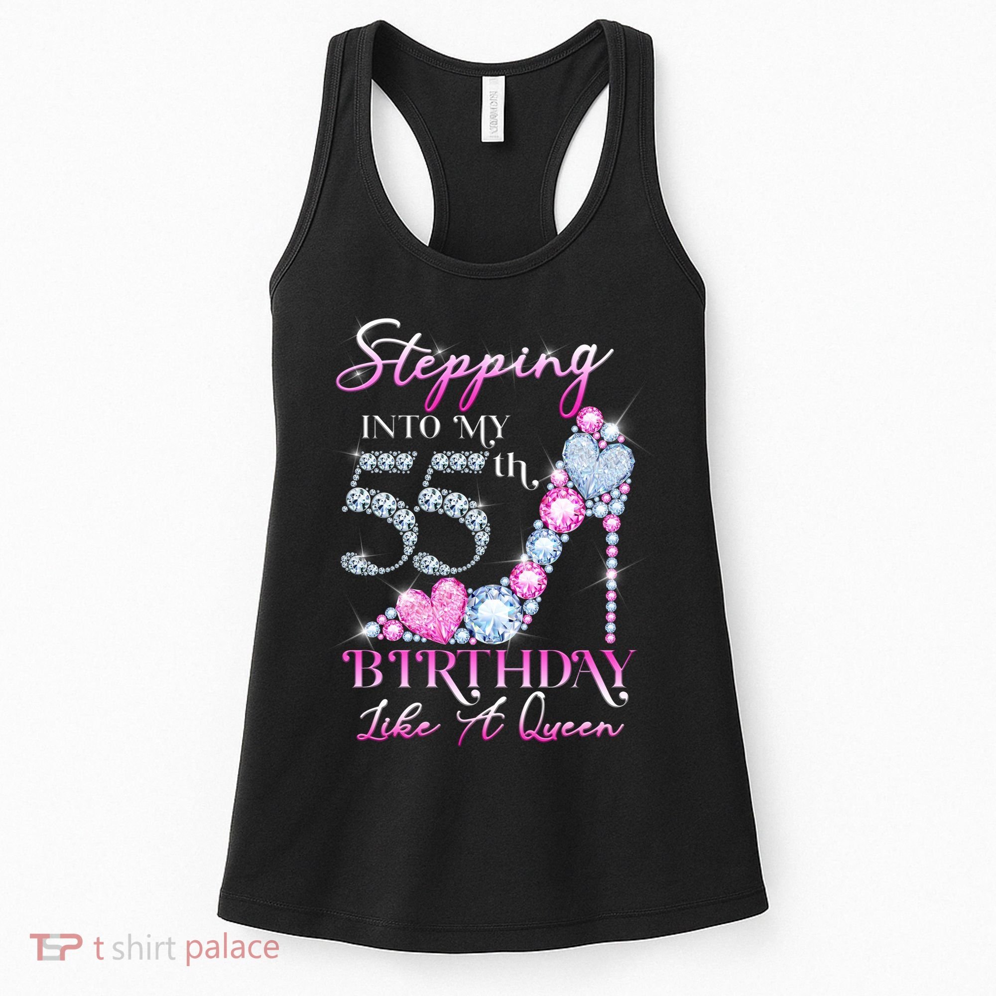 Stepping Into My 55th  Birthday Like A Queen Women's Tank Top