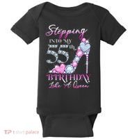 Stepping Into My 55th  Birthday Like A Queen Baby Bodysuit thumb 0