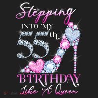 Stepping Into My 55th  Birthday Like A Queen Golf Towel thumb 3