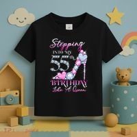 Stepping Into My 55th  Birthday Like A Queen Toddler T-Shirt thumb 3