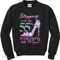 Stepping Into My 55th  Birthday Like A Queen Kids Sweatshirt thumb 0