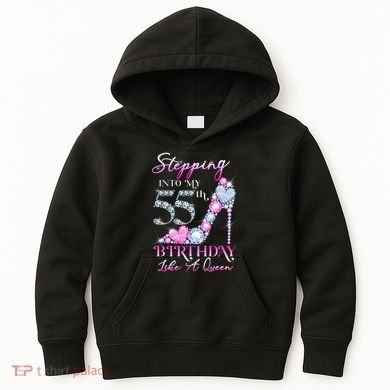 Stepping Into My 55th  Birthday Like A Queen Kids Hoodie