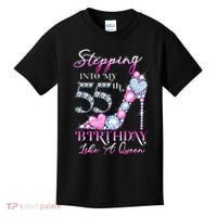 Stepping Into My 55th  Birthday Like A Queen Kids T-Shirt thumb 0