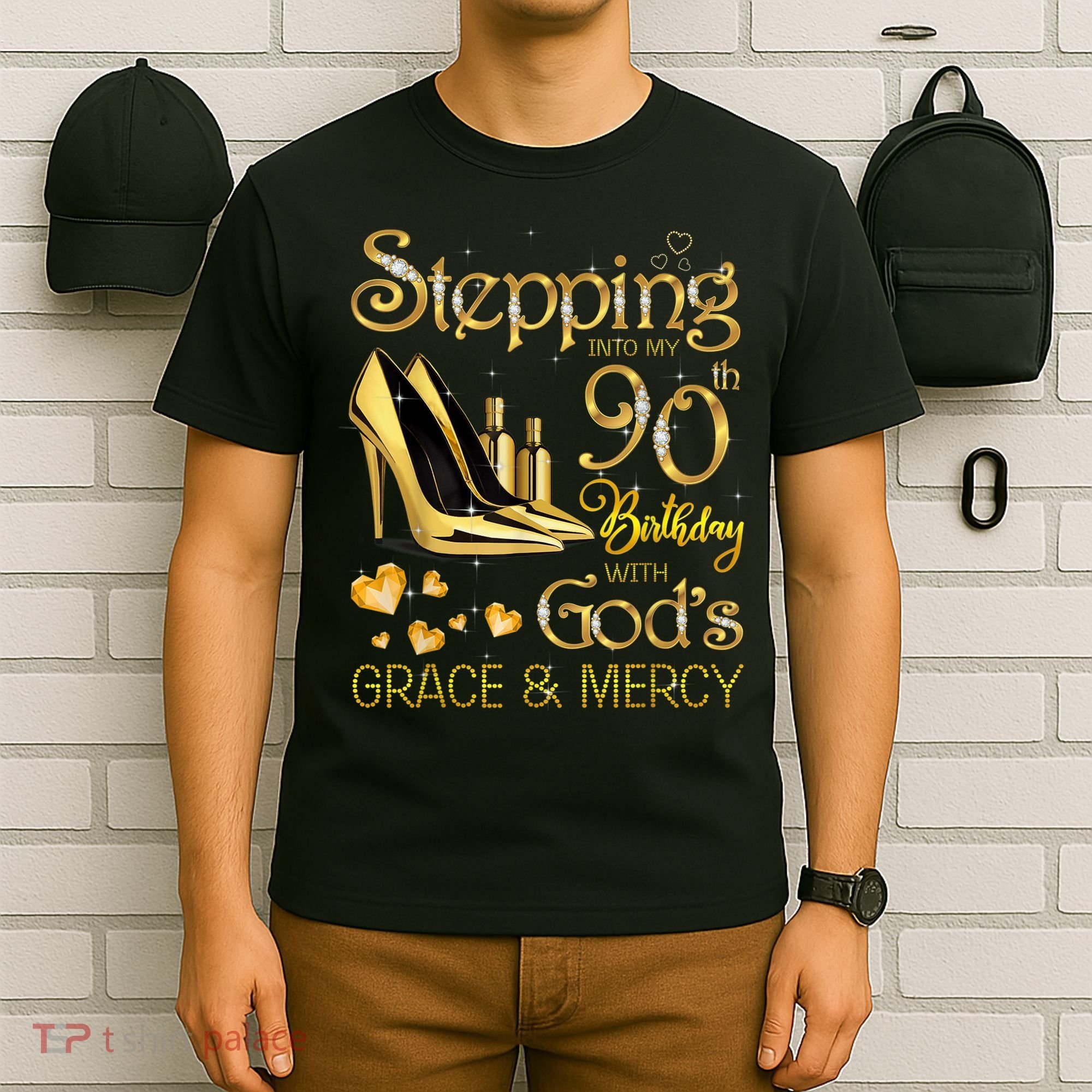 Stepping into my 90th birthday with God's grace & Mercy T-Shirt