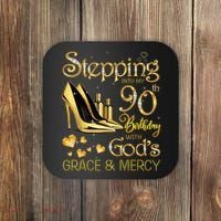 Stepping into my 90th birthday with God's grace & Mercy Coaster thumb 0