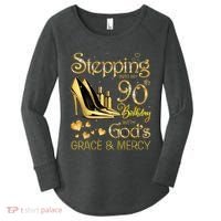 Stepping into my 90th birthday with God's grace & Mercy Women's Perfect Tri Tunic Long Sleeve Shirt thumb 0