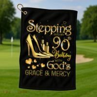 Stepping into my 90th birthday with God's grace & Mercy Golf Towel thumb 1