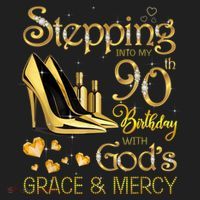 Stepping into my 90th birthday with God's grace & Mercy Plastic Christmas Ball Ornament thumb 1