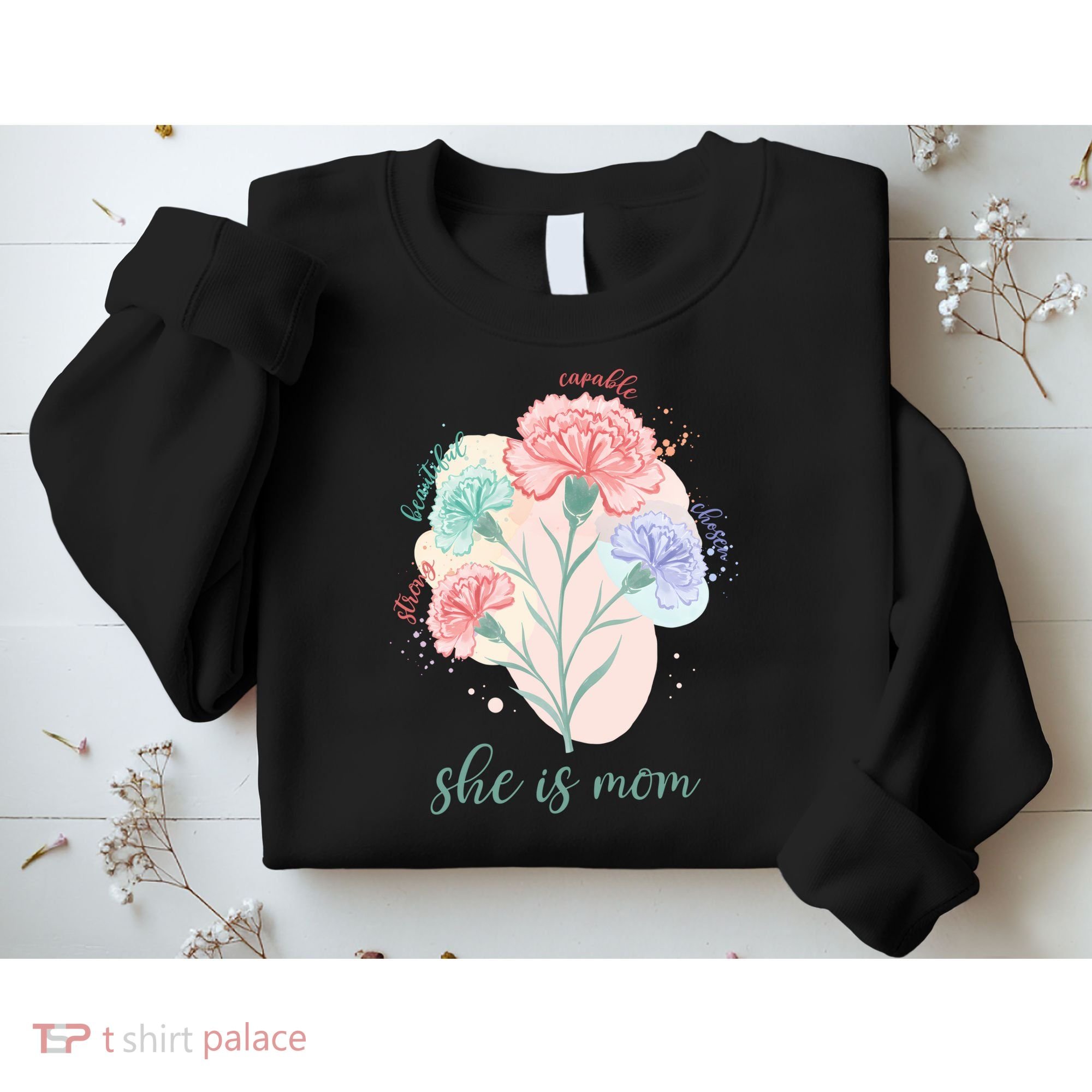 She Is Mom Mother's Day Gift Idea Family Sweatshirt