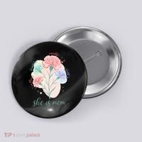 She Is Mom Mother's Day Gift Idea Family Button thumb 0