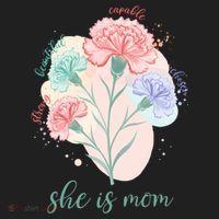 She Is Mom Mother's Day Gift Idea Family Beanie thumb 2