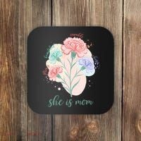 She Is Mom Mother's Day Gift Idea Family Coaster thumb 0