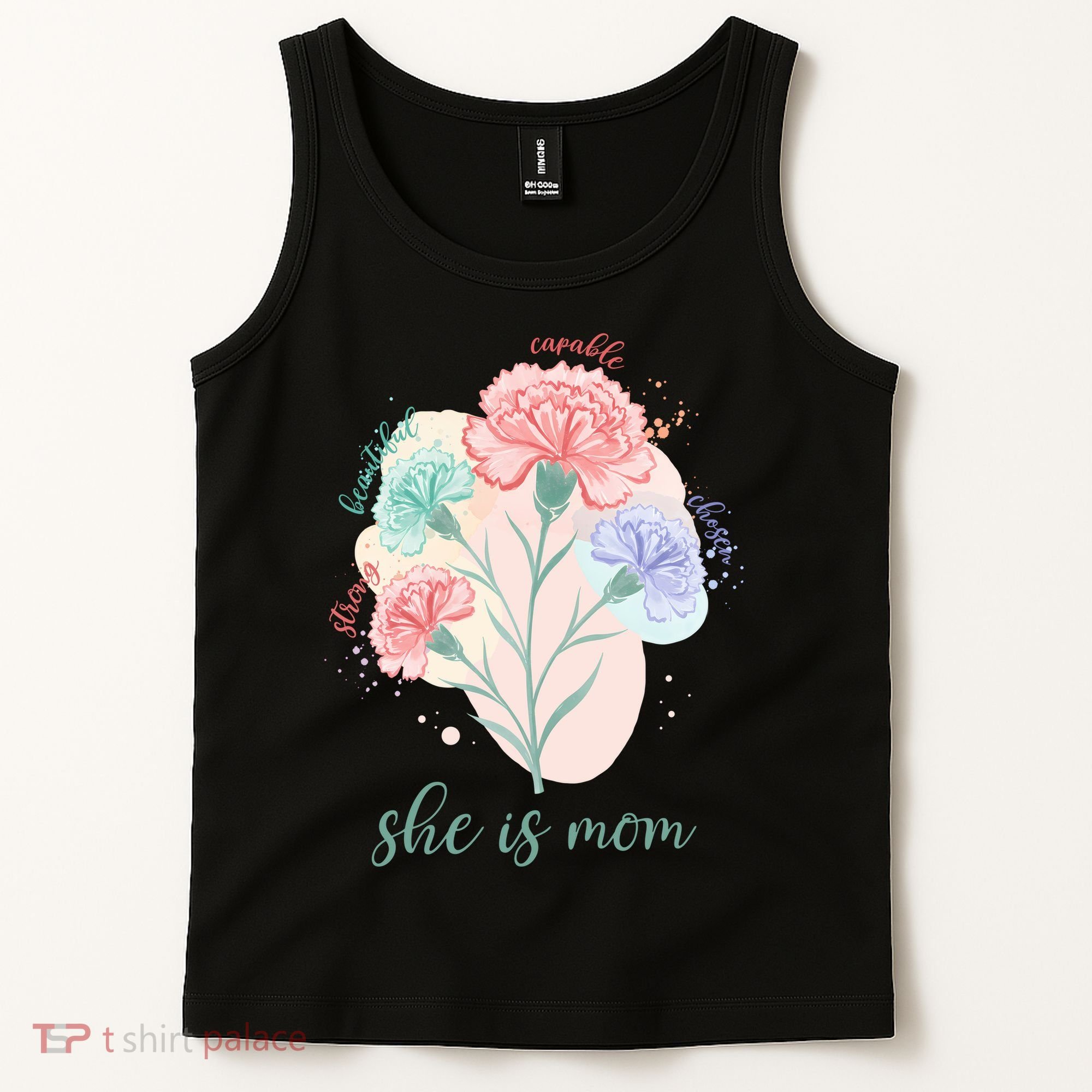 She Is Mom Mother's Day Gift Idea Family Tank Top