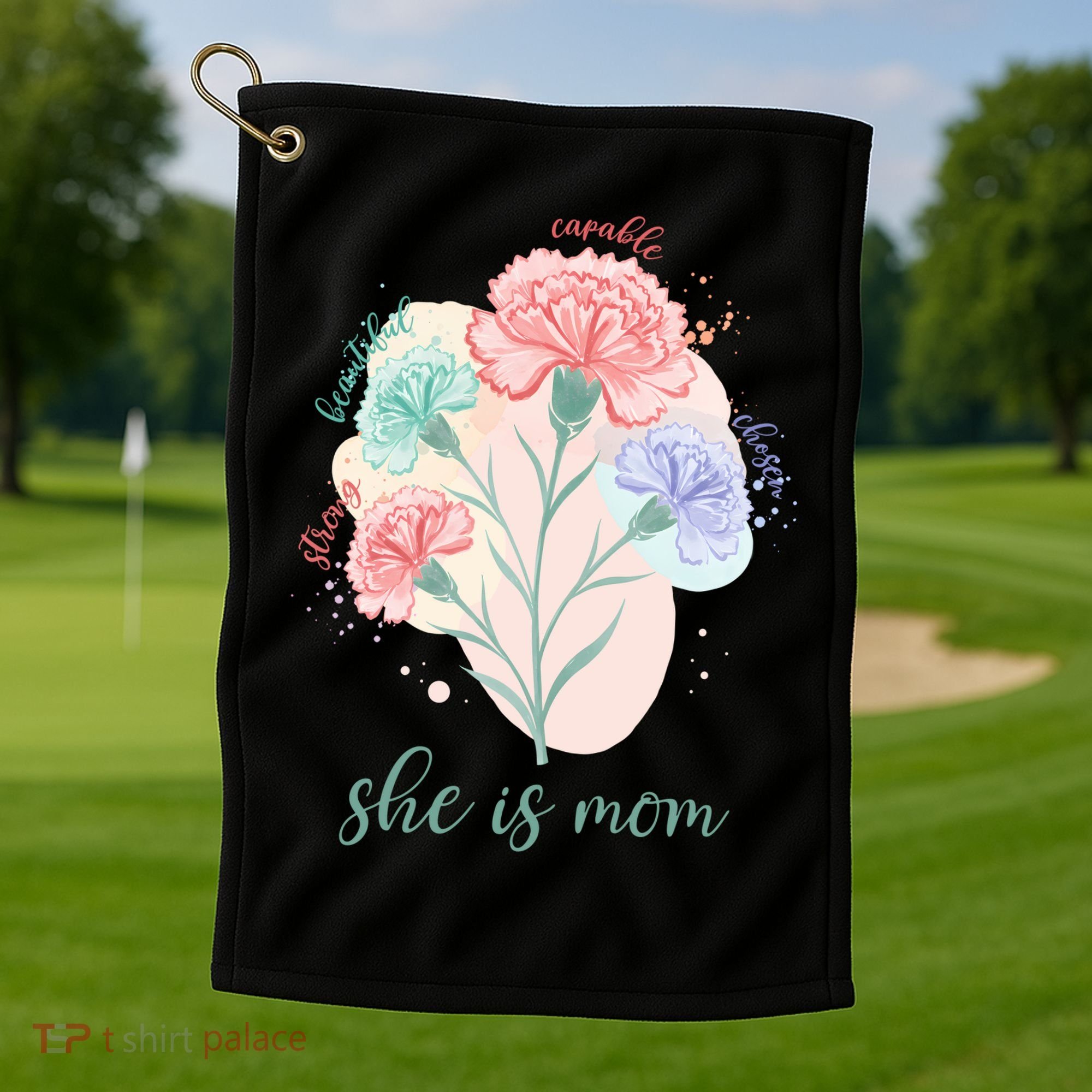 She Is Mom Mother's Day Gift Idea Family Golf Towel