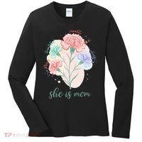 She Is Mom Mother's Day Gift Idea Family Women's Long Sleeve Shirt thumb 0