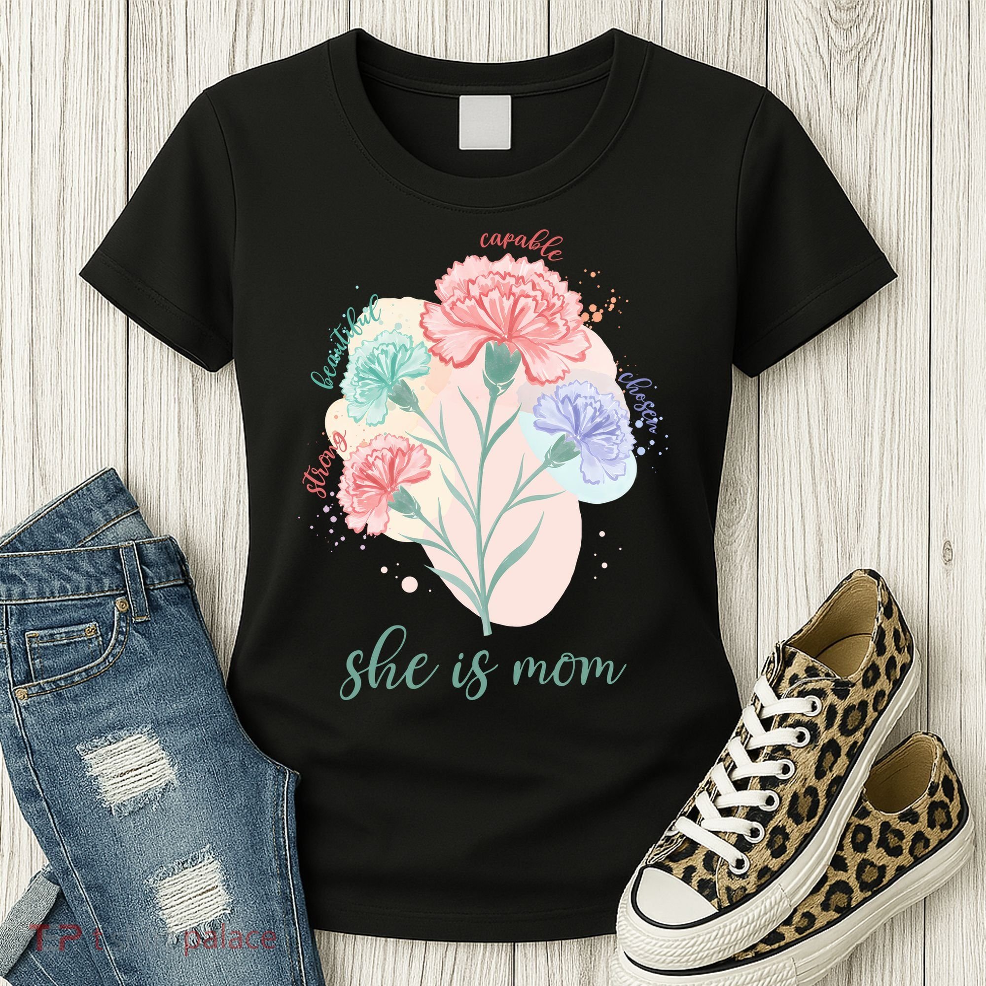 She Is Mom Mother's Day Gift Idea Family Women's T-Shirt