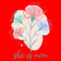 She Is Mom Mother's Day Gift Idea Family Santa Hat thumb 1