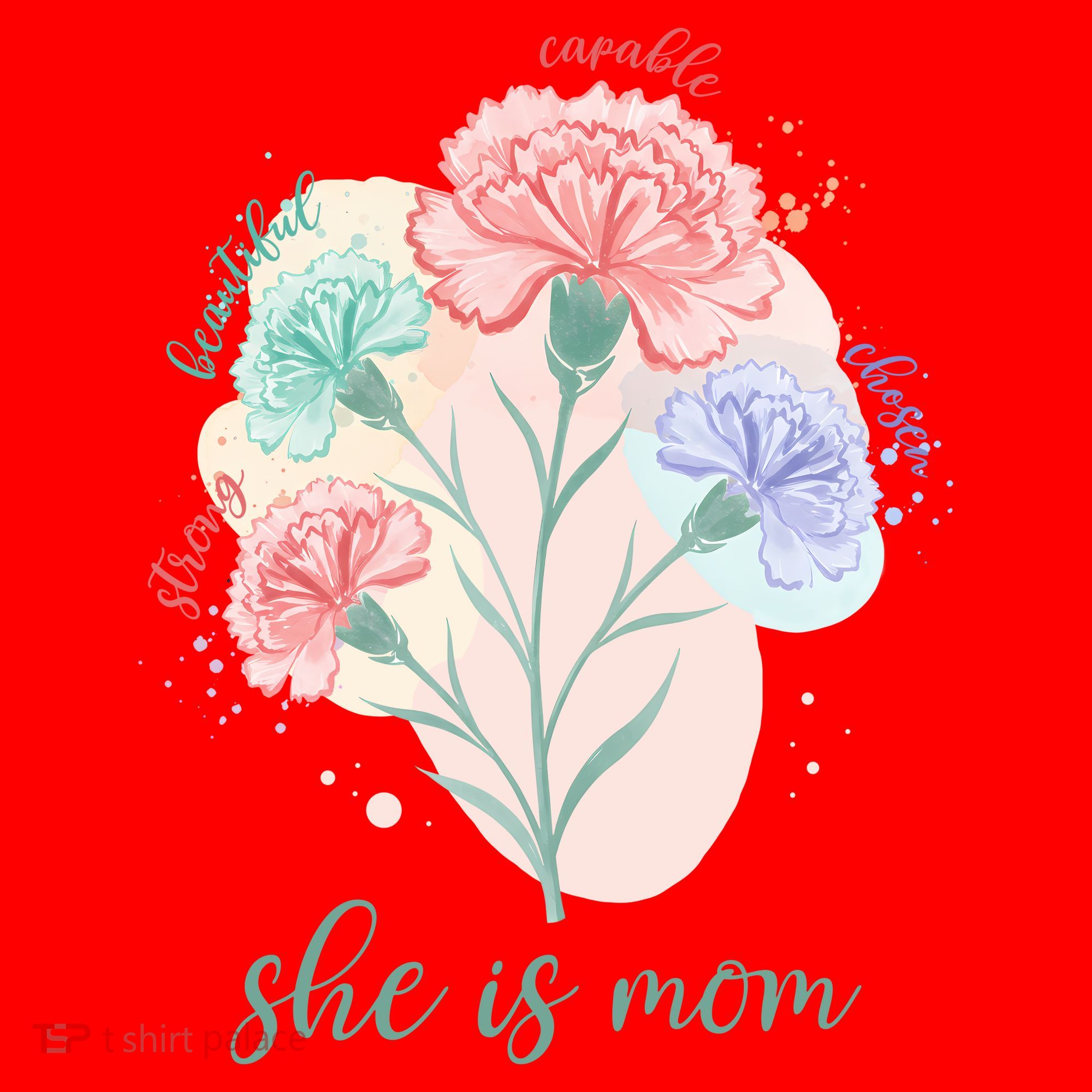 She Is Mom Mother's Day Gift Idea Family Santa Hat