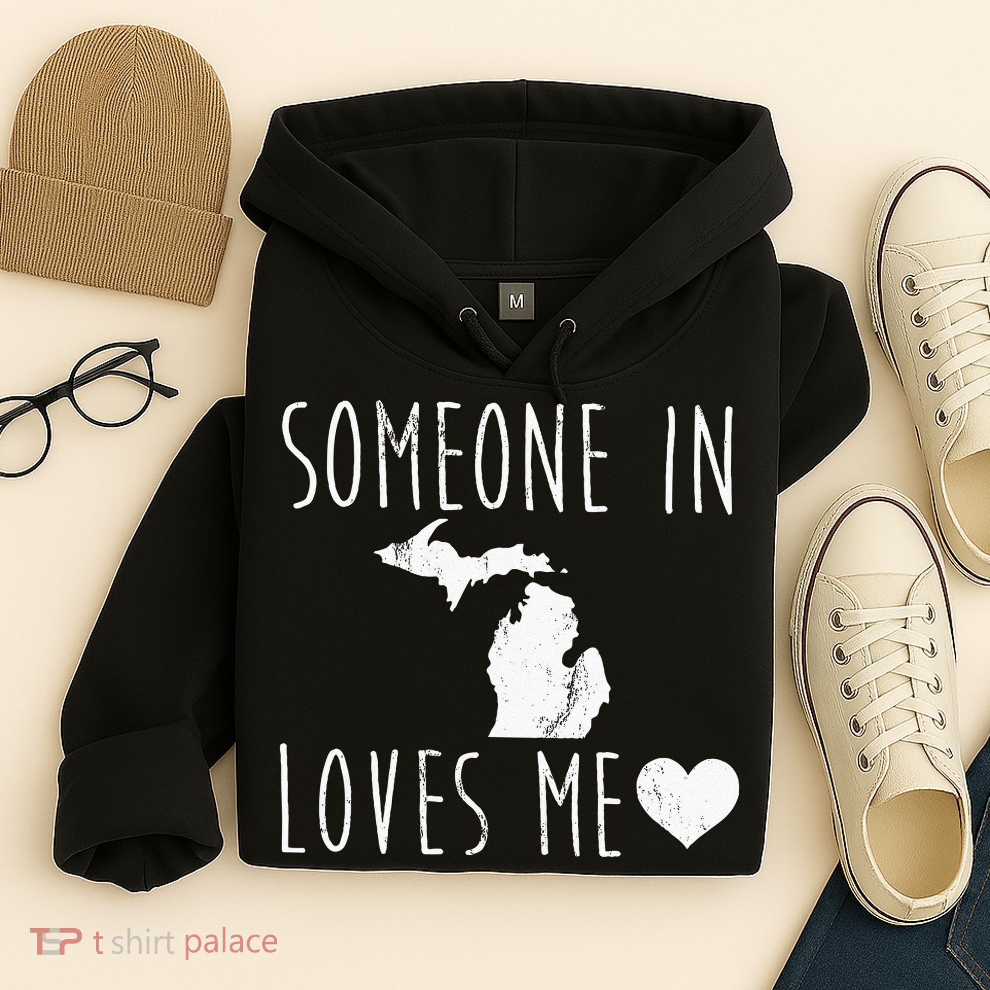 Someone In Michigan Loves Me! Cute State Gift Hoodie