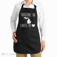 Someone In Michigan Loves Me! Cute State Gift Apron thumb 2
