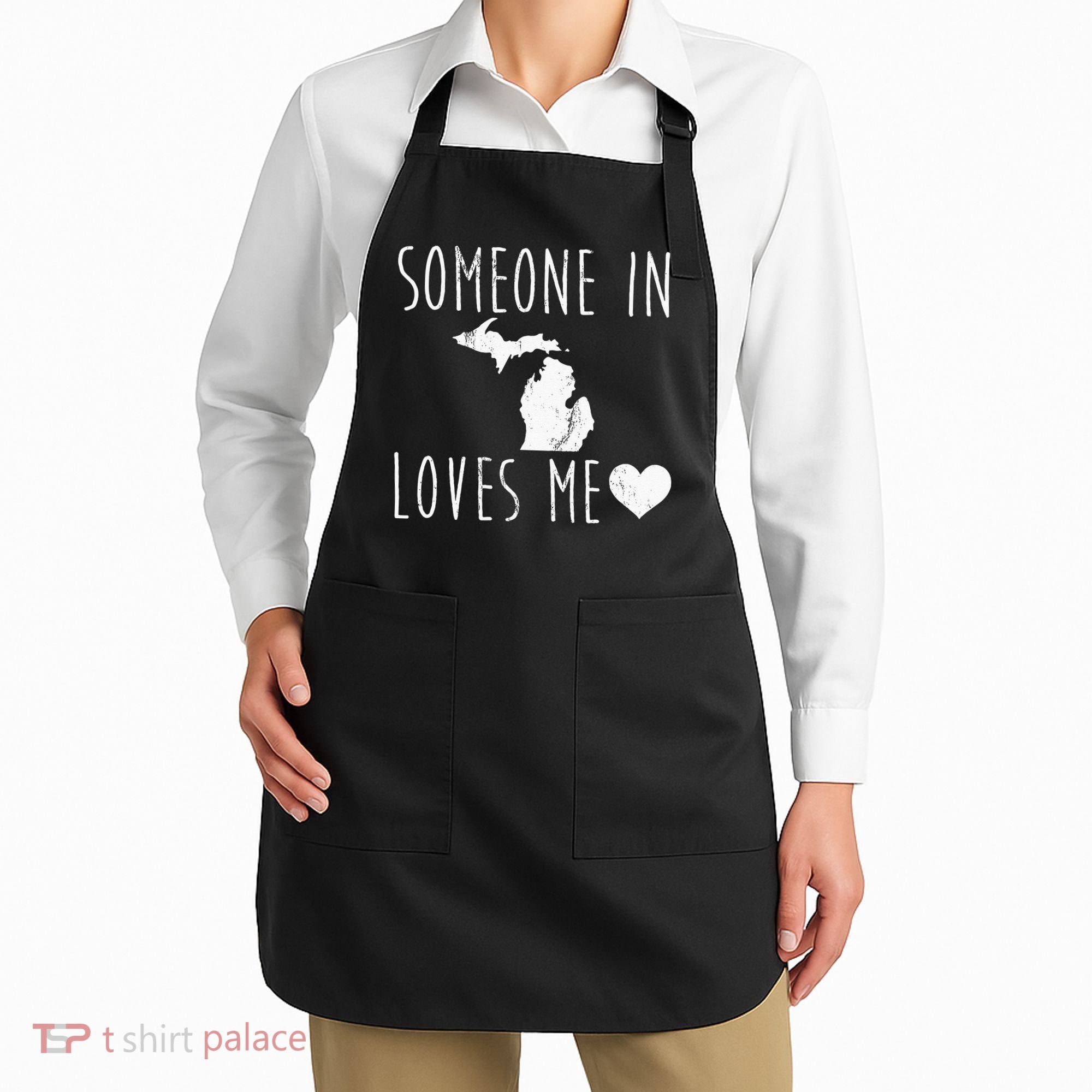 Someone In Michigan Loves Me! Cute State Gift Apron