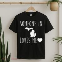 Someone In Michigan Loves Me! Cute State Gift T-Shirt thumb 2