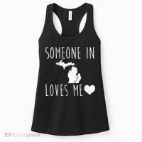 Someone In Michigan Loves Me! Cute State Gift Women's Tank Top thumb 0