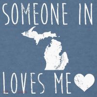 Someone In Michigan Loves Me! Cute State Gift Garment-Dyed Sweatshirt thumb 2