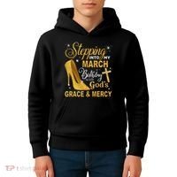 Stepping Into My March Birthday With Gods Grace And Mercy Kids Hoodie thumb 4