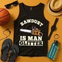 Sawdust Is Man Glitter I Chainsaw Lumberjack Tool Tank Top thumb 4