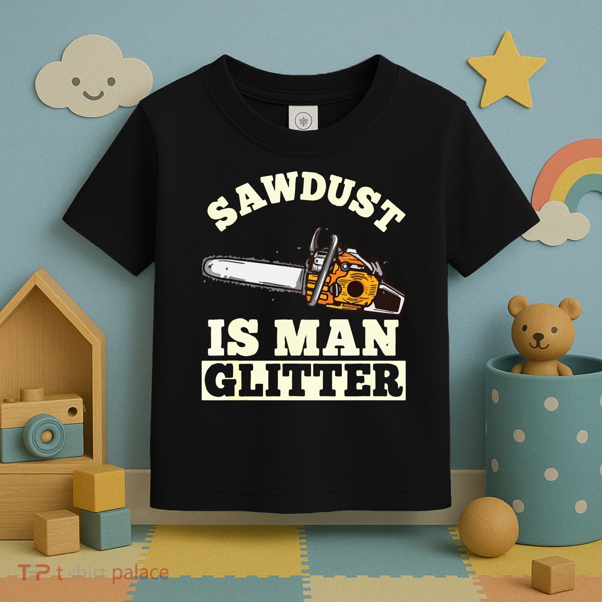 Sawdust Is Man Glitter I Chainsaw Lumberjack Tool Toddler T-Shirt