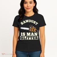 Sawdust Is Man Glitter I Chainsaw Lumberjack Tool Women's T-Shirt thumb 4