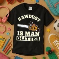 Sawdust Is Man Glitter I Chainsaw Lumberjack Tool Kids T-Shirt thumb 3