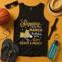 Stepping Into My March Birthday Women Shoes Bday Tank Top thumb 4