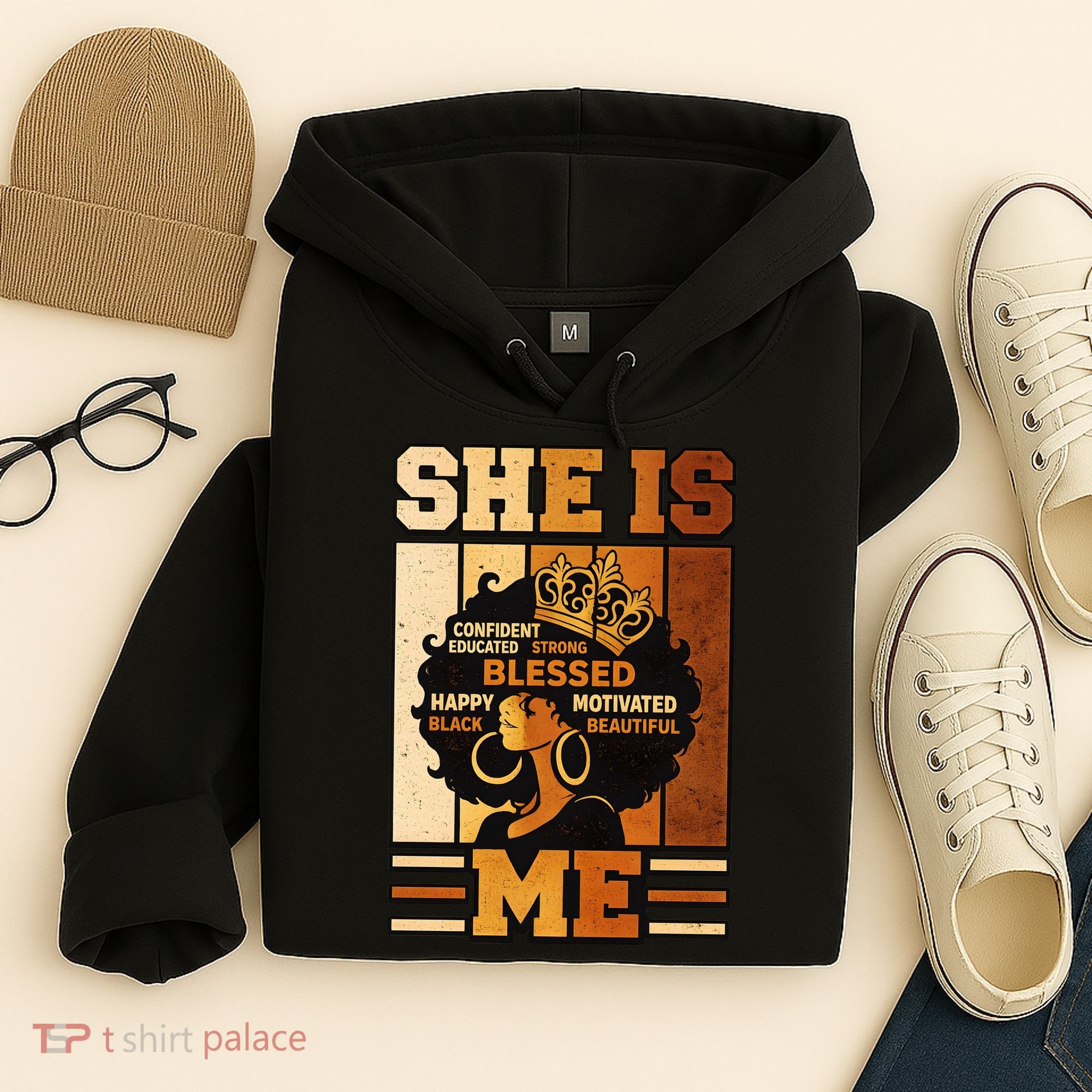 She Is Me Beautiful Blessed Melanin Queen Black History Hoodie