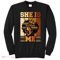 She Is Me Beautiful Blessed Melanin Queen Black History Sweatshirt thumb 0
