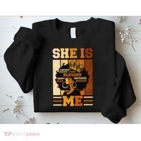 She Is Me Beautiful Blessed Melanin Queen Black History Sweatshirt thumb 2