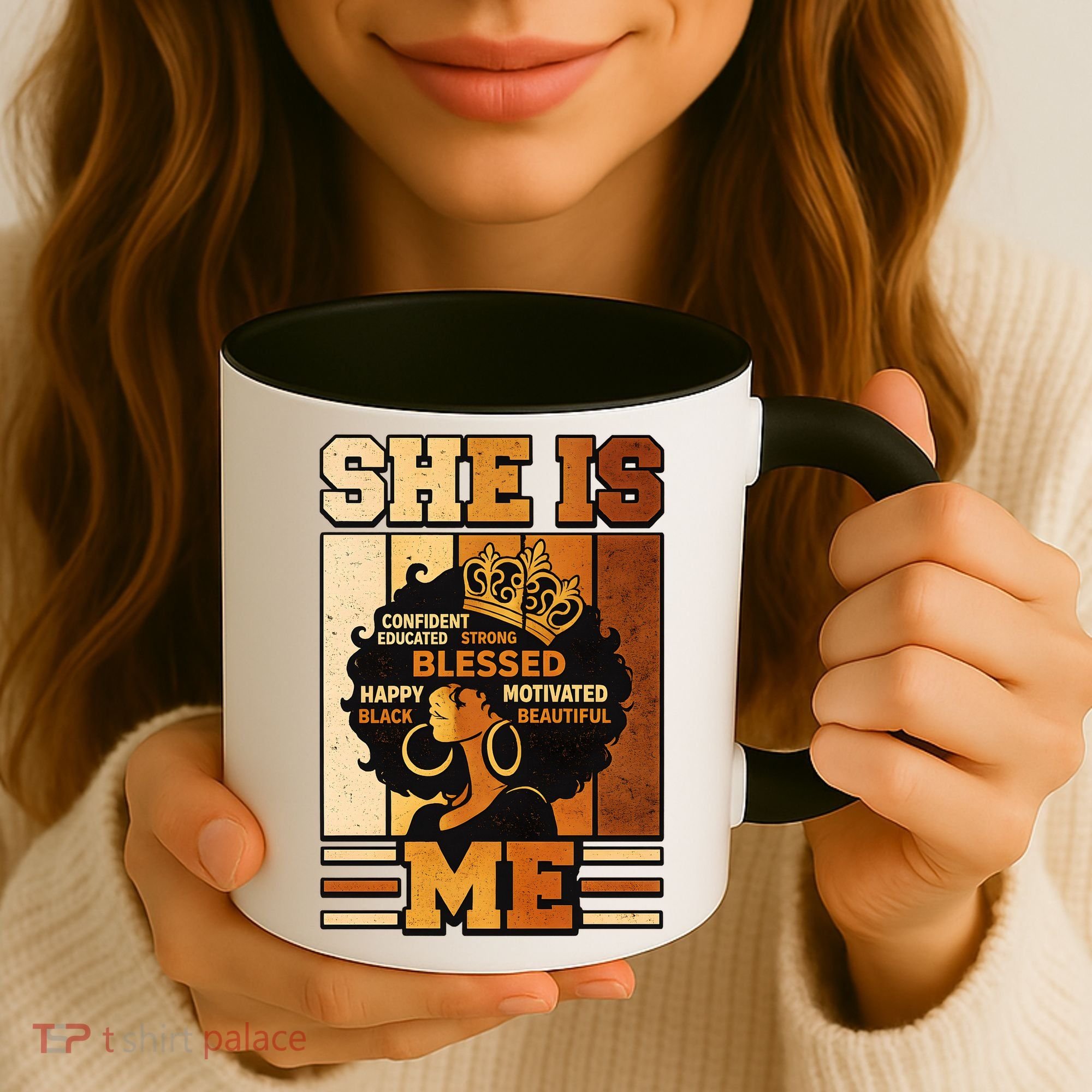 She Is Me Beautiful Blessed Melanin Queen Black History Coffee Mug