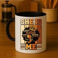 She Is Me Beautiful Blessed Melanin Queen Black History Coffee Mug thumb 4