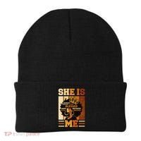 She Is Me Beautiful Blessed Melanin Queen Black History Beanie thumb 0