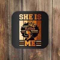 She Is Me Beautiful Blessed Melanin Queen Black History Coaster thumb 0