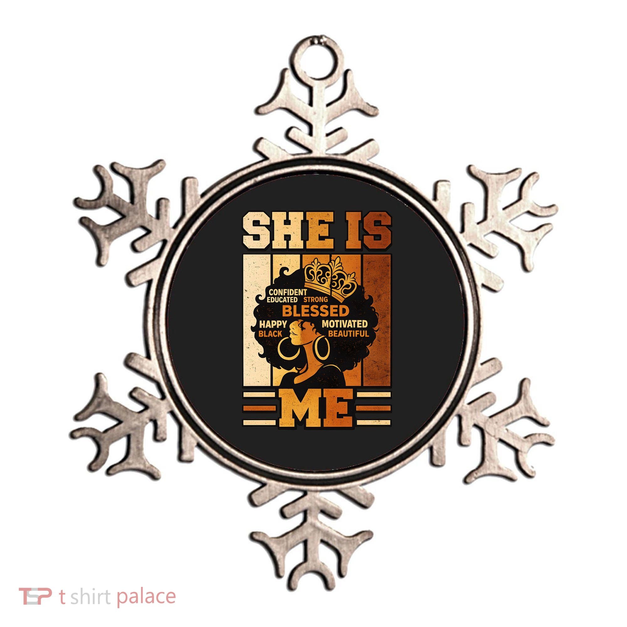 She Is Me Beautiful Blessed Melanin Queen Black History Ornament