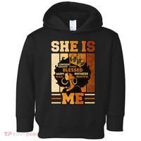 She Is Me Beautiful Blessed Melanin Queen Black History Toddler Hoodie thumb 0