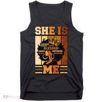 She Is Me Beautiful Blessed Melanin Queen Black History Tank Top thumb 0