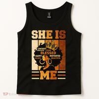 She Is Me Beautiful Blessed Melanin Queen Black History Tank Top thumb 2
