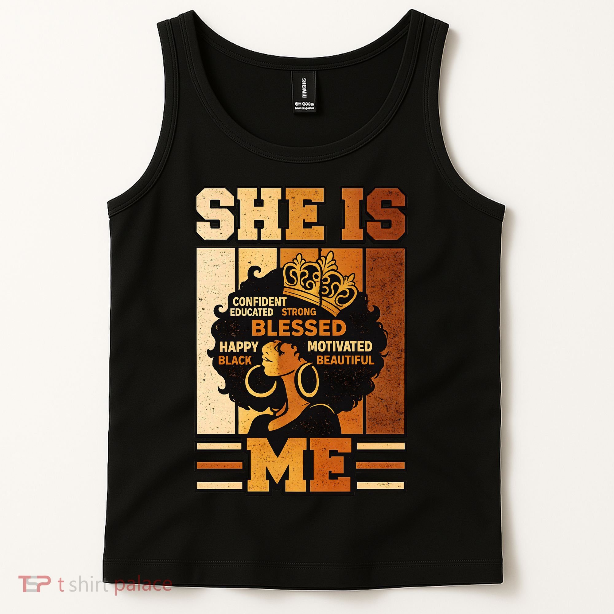 She Is Me Beautiful Blessed Melanin Queen Black History Tank Top